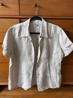 L.L. BeanShort-Sleeve Button-Down Shirt in Natural Beige